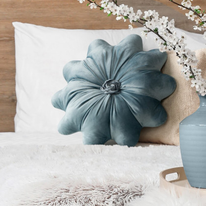 Vankúš FLORES 5 modro tyrkys